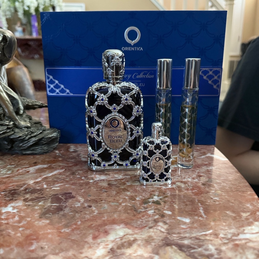 Royal Blue Perfume Set - Silver and Blue